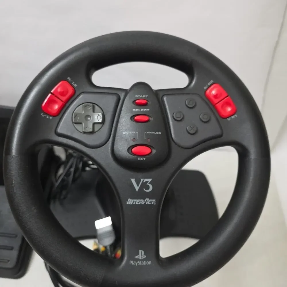V3 Racing Wheel For Playstation PS1 Steering Wheel + Pedals InterAct Gaming